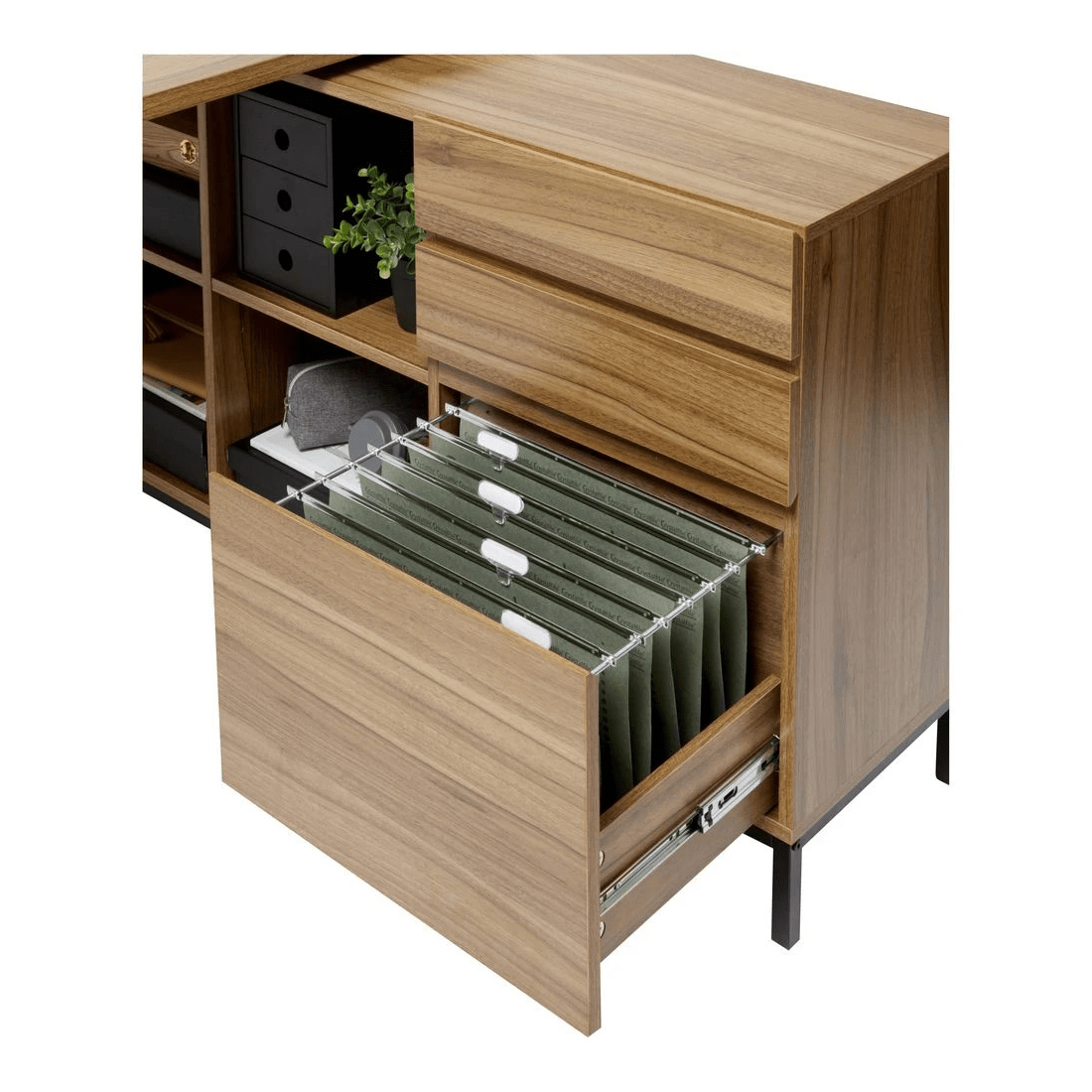 8 Stockholm 1200 x 1200mm Workstation Walnut Black, 8 of 10