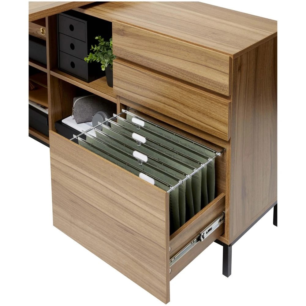 8 Stockholm 1200 x 1200mm Workstation Walnut Black Desks, Tables and Workstations, 8 of 10