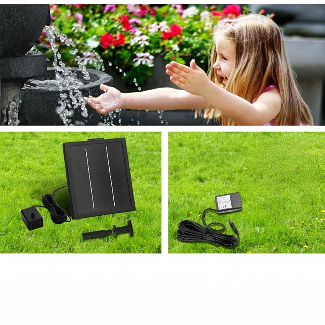 7 Gardeon Solar Water Feature Cascading Fountain 4-Tier Bowl LED Lights 72CM - Blue, 7 of 8