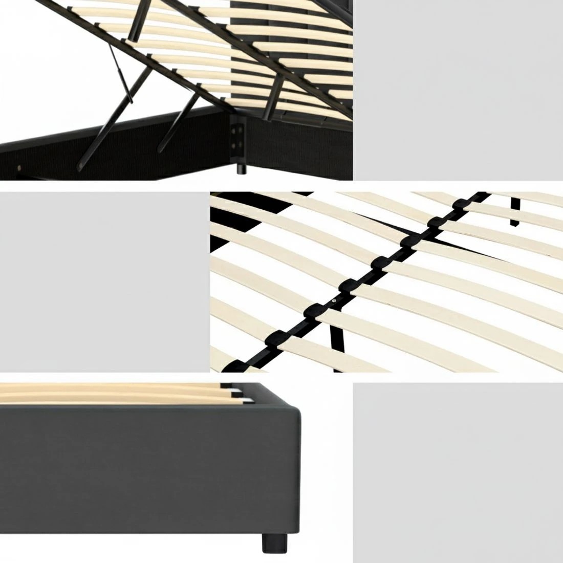 6 Artiss Bed Frame Double Size Velvet FION - Grey, 6 of 6