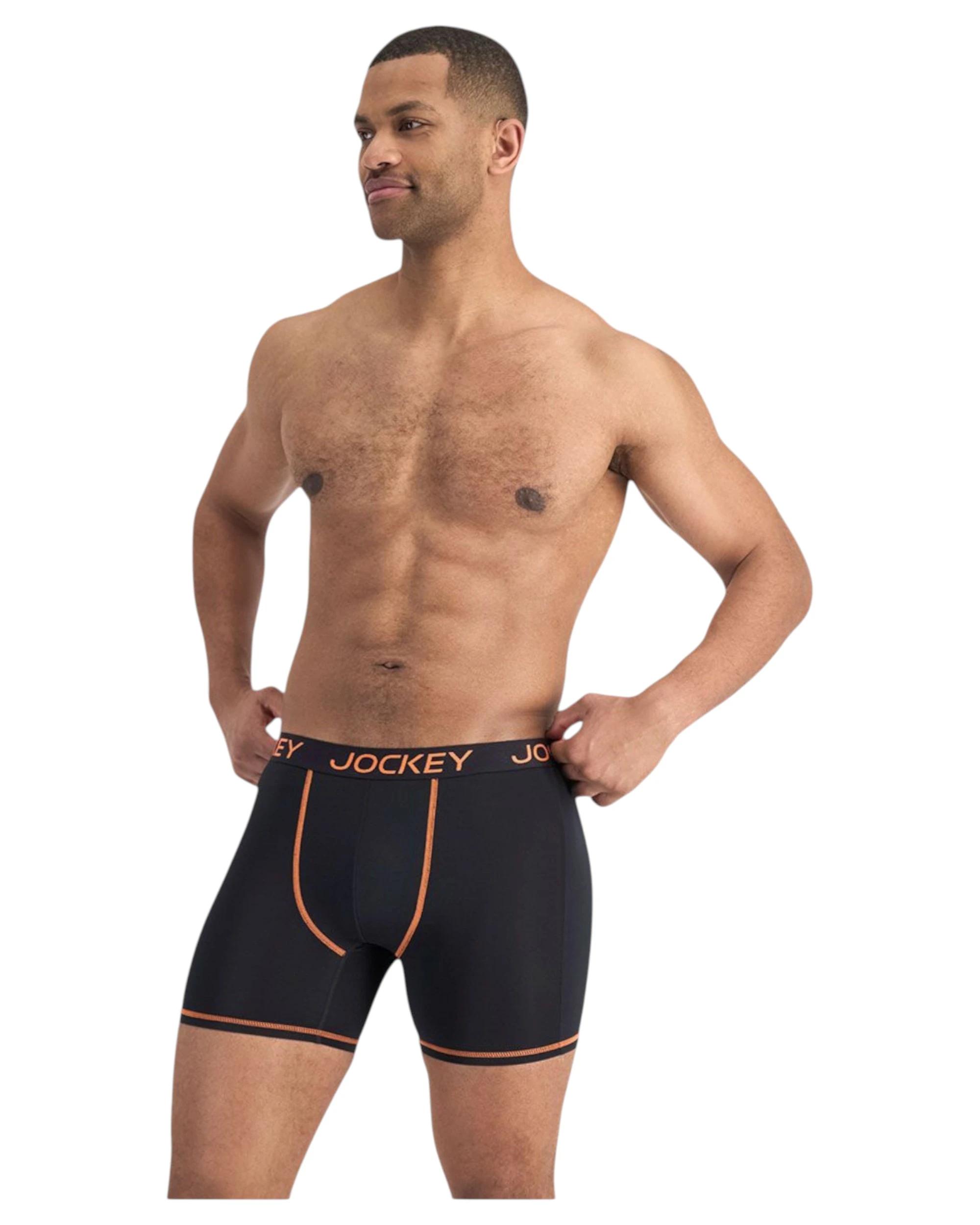 4 Jockey 6 Pack Mens Performance Active Midway Micro Trunks Underwear BLACK, 4 of 5
