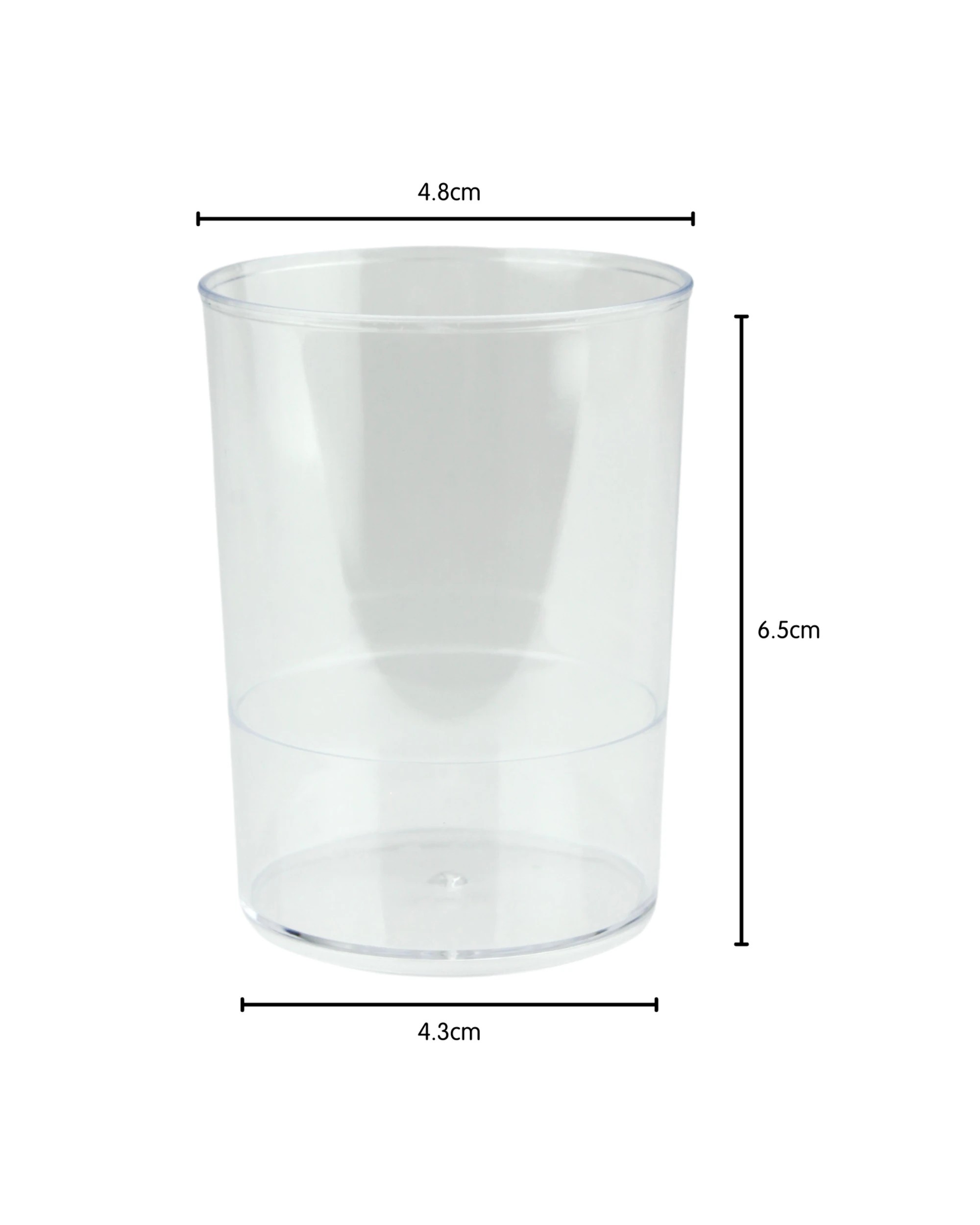 3 Fun Time Clear Mini Plastic Cylinder Dessert Cups 6.5cm Pack of 12 - Clear, 3 of 3