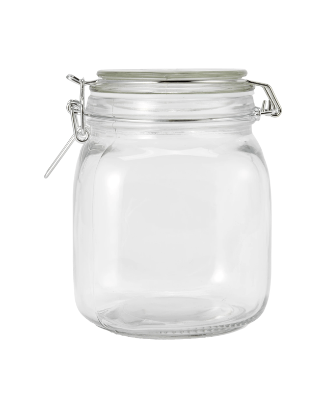 1L Clip Lid Glass Cani