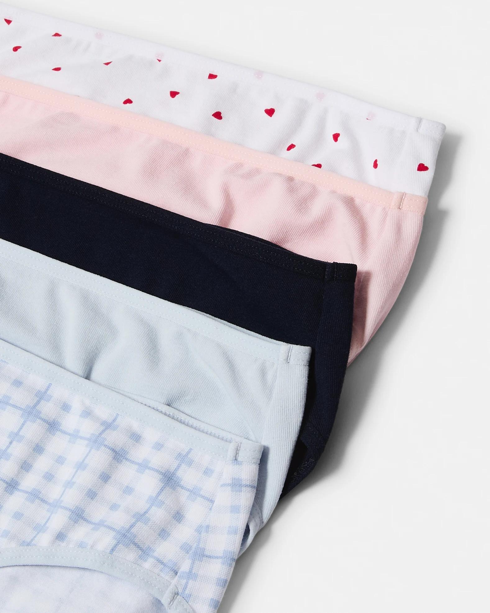 2 5 Pack Cotton Stretch Hi-Cut Briefs Mini Heart, 2 of 10