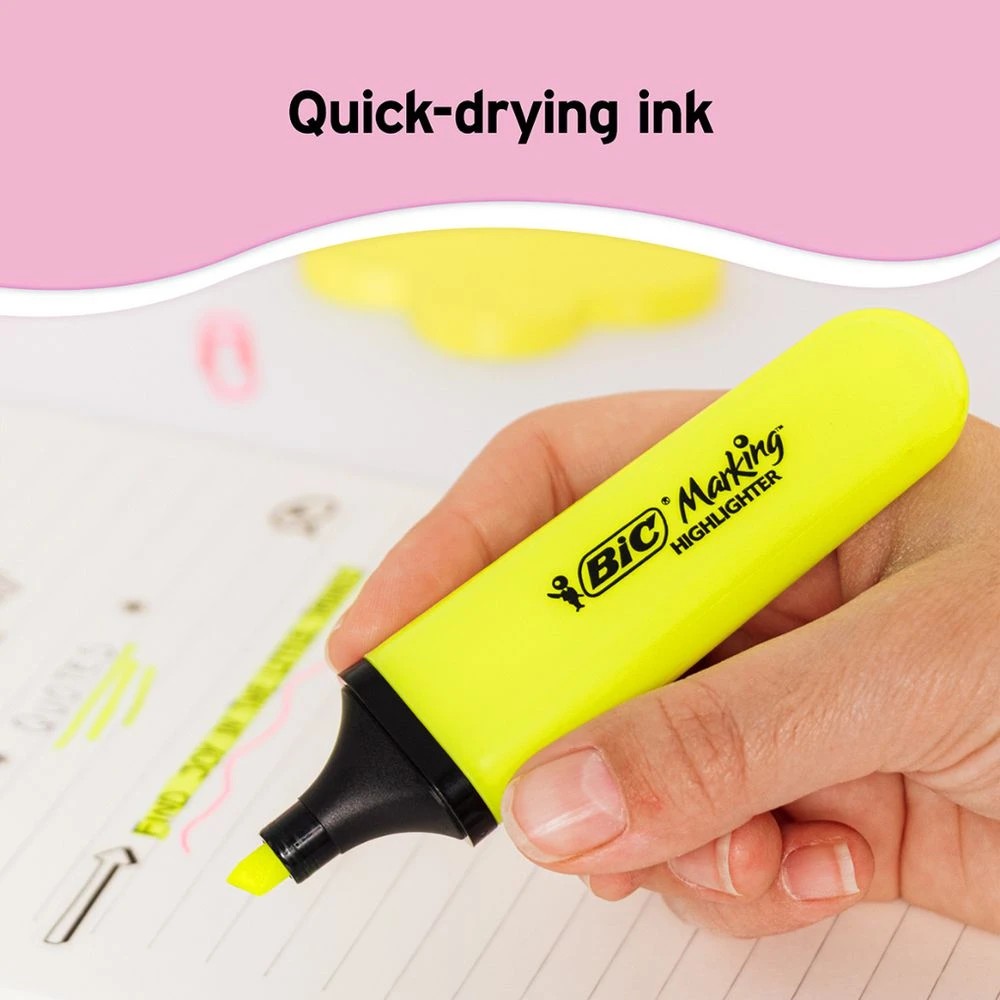 3 Bic Tank Marking Highlighter Pink, 3 of 4