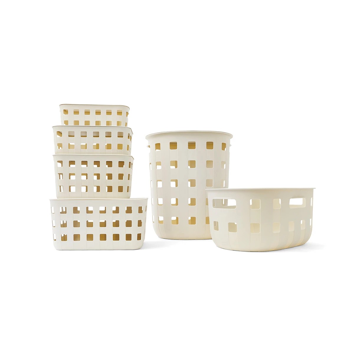 7 50L Trellis Laundry Basket - Beige, 7 of 7
