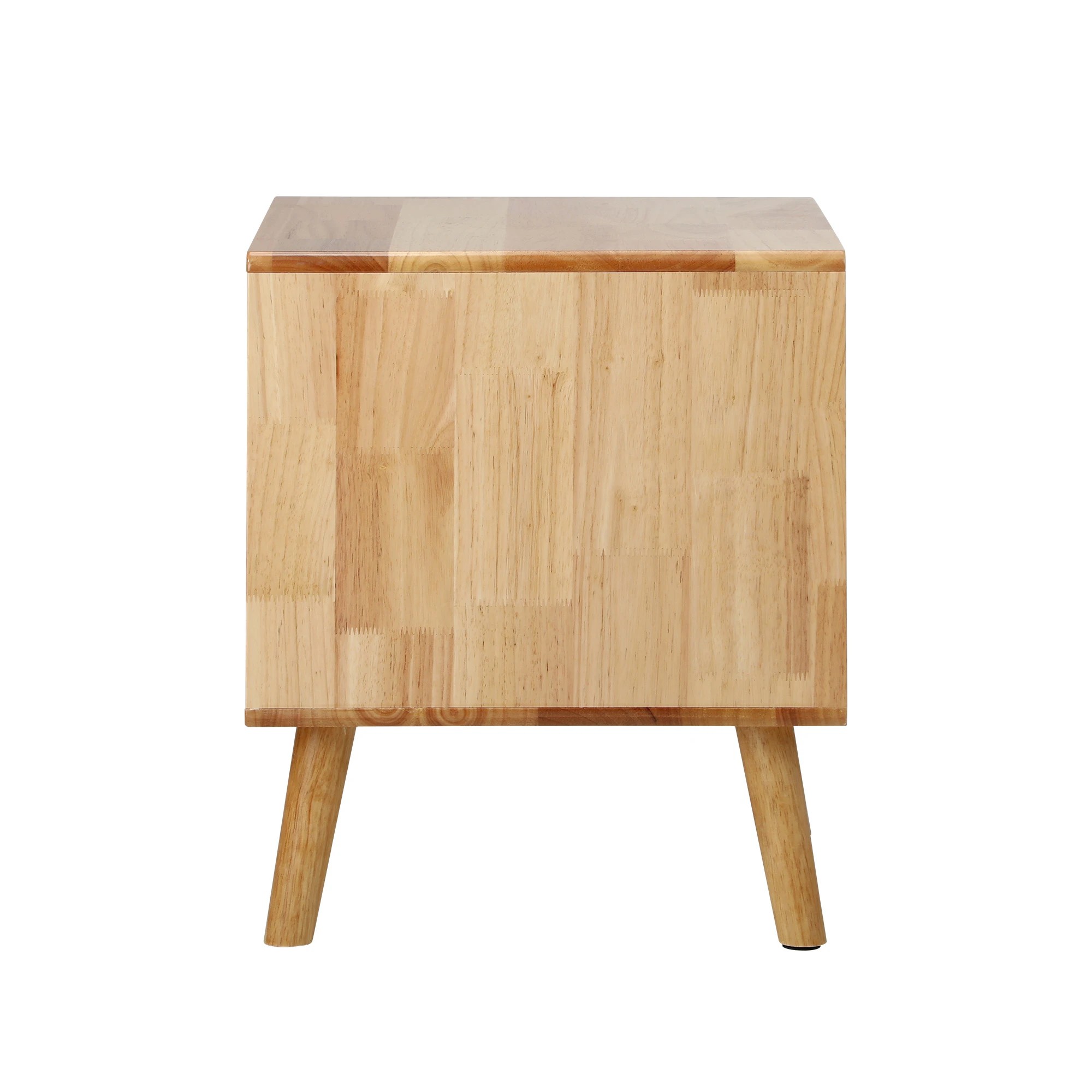8 Oikiture 2pc Bedside Tables 2 Drawers Storage Nightstand Solid Wood - Natural, 8 of 8