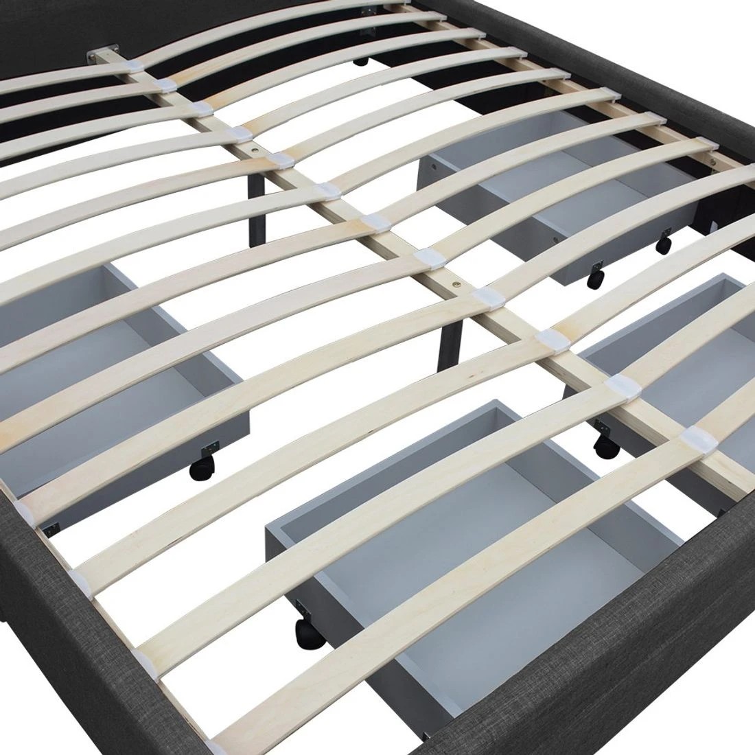 10 Artiss Bed Frame Double Size with 4 Drawers  AVIO - Grey, 10 of 10