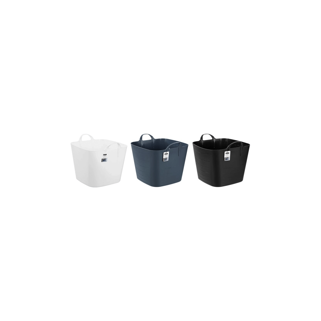 2 Boxsweden Square Flexible Tub 40l Storage Home Organiser With Handle.
 - White, 2 of 9