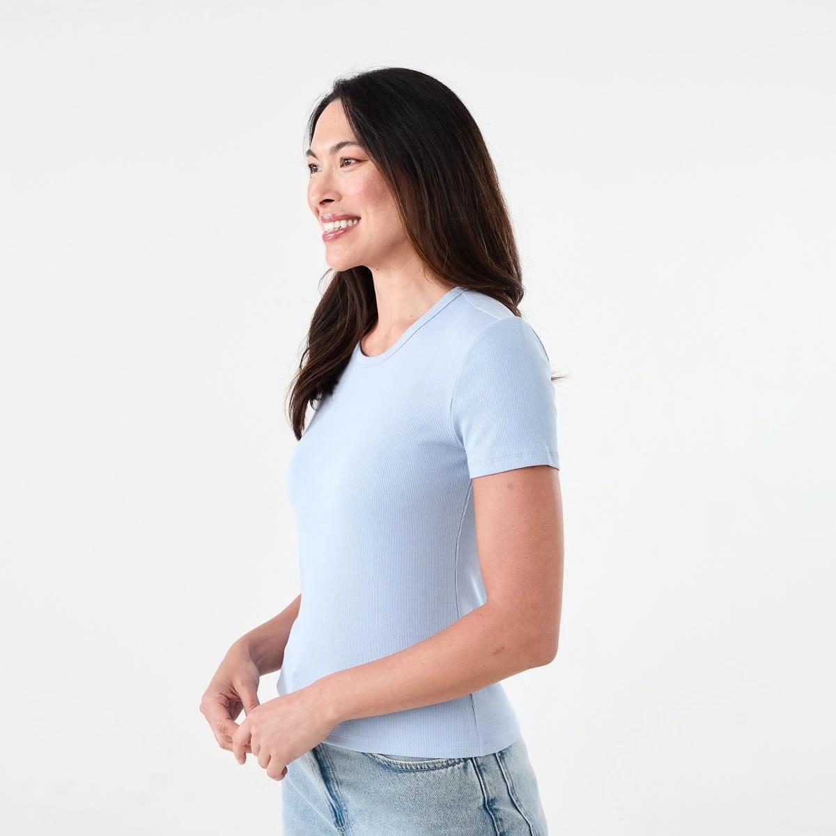 2 Short Sleeve Rib Crew Neck T-shirt BRUNI BLUE, 2 of 5