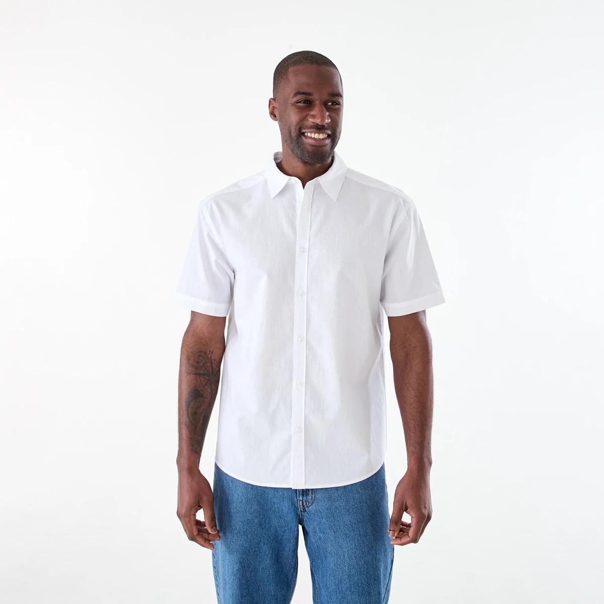 1 Short Sleeve Cotton Linen Shirt White, 1 of 6