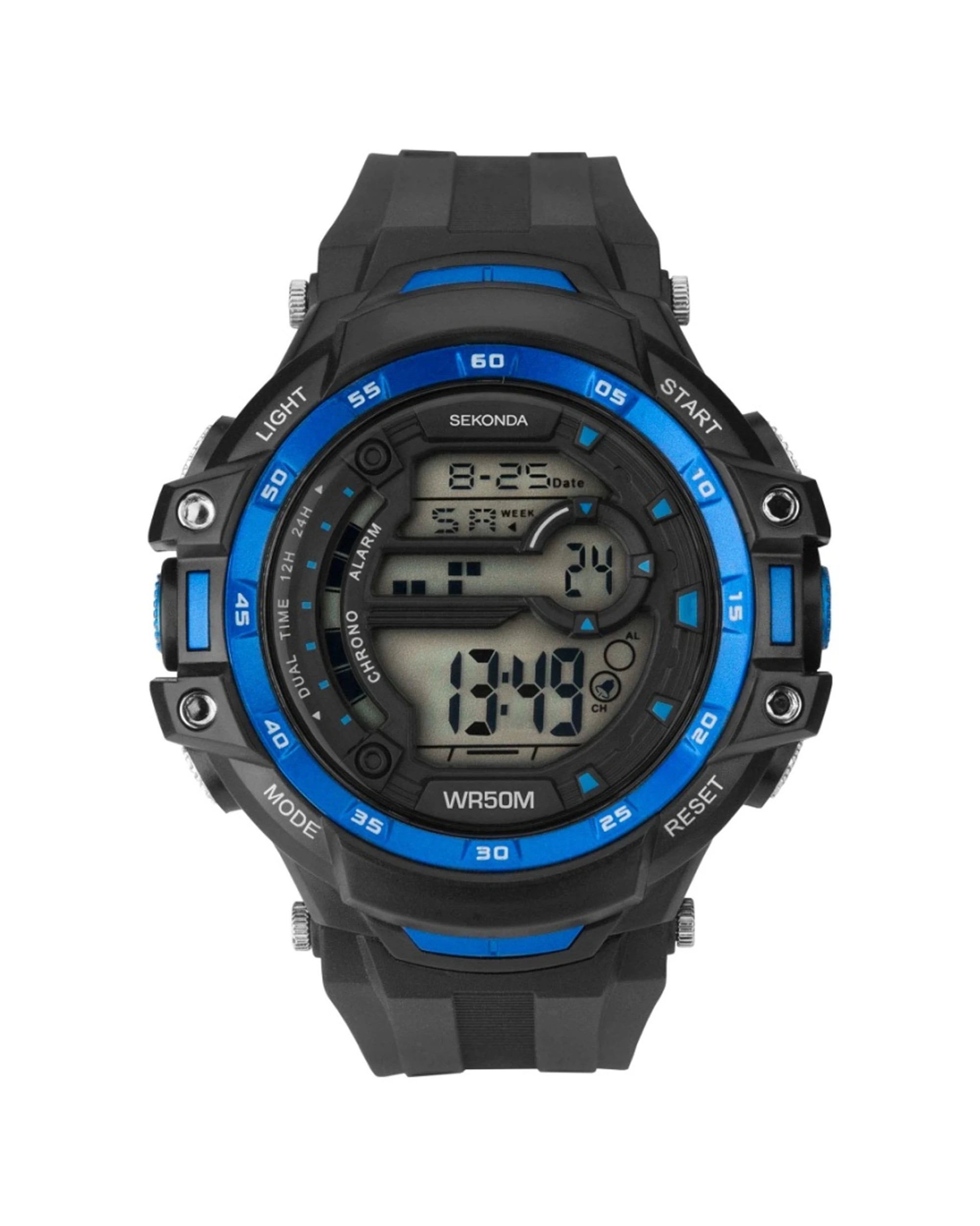 1 Sekonda Men's Black Plastic Band 55mm Digital Sports Watch 5 ATM Water Resistant, 1 of 1