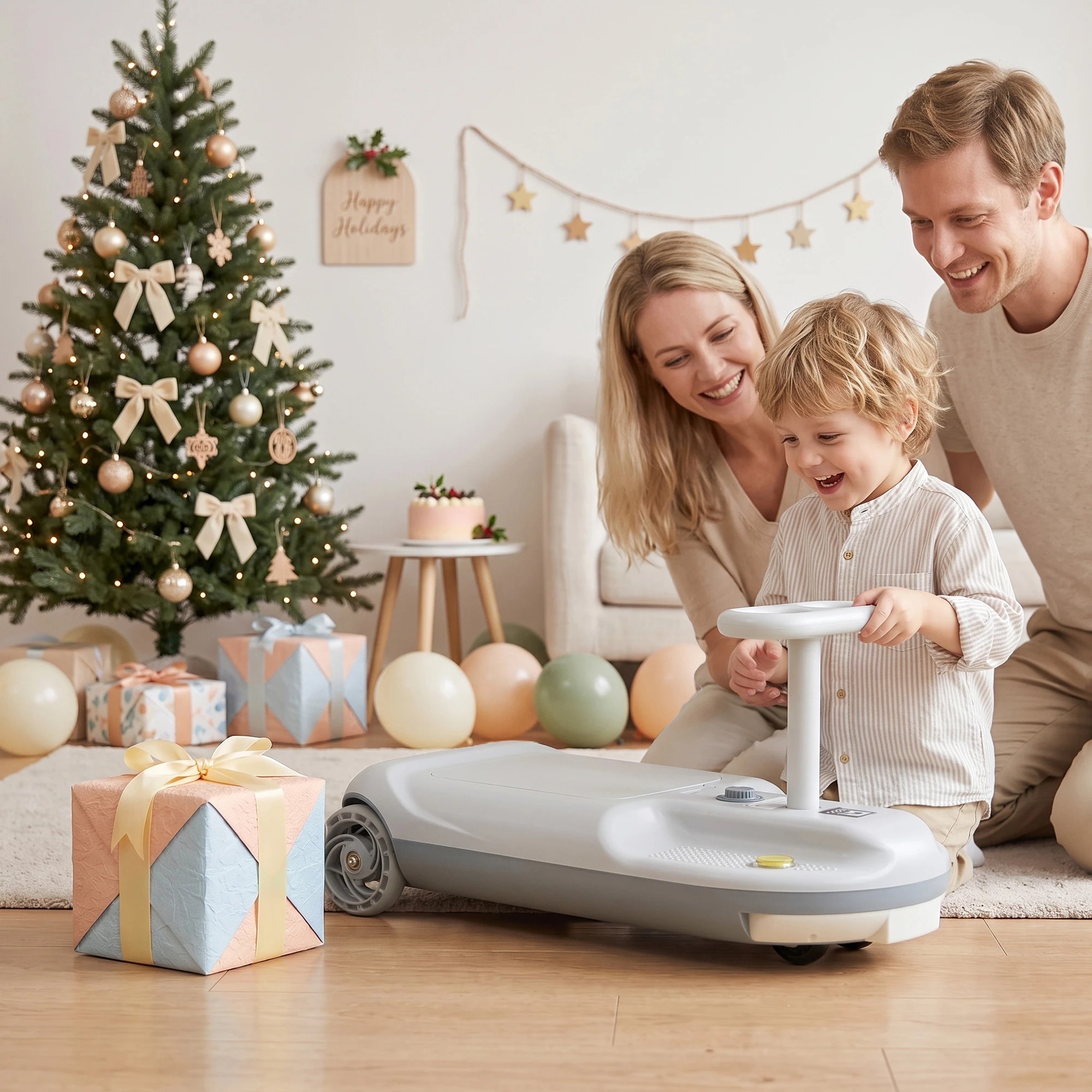 8 Rigo Ride on Car with Mop Storage Space Kids Clean Car 12V 86cm - Grey, 8 of 8