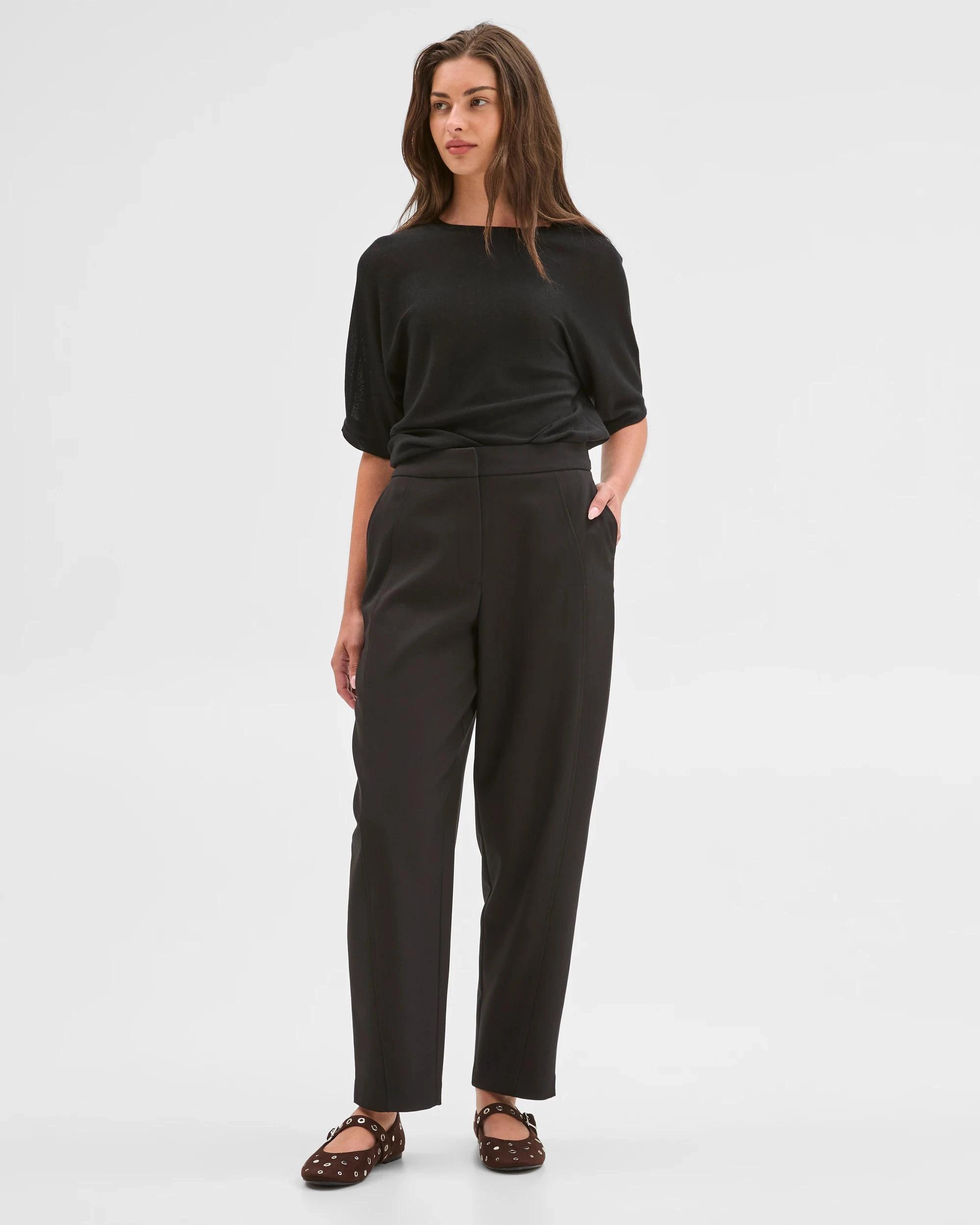 4 Target Petites Petites Tailored Barrel Leg Pants BLACK, 4 of 4
