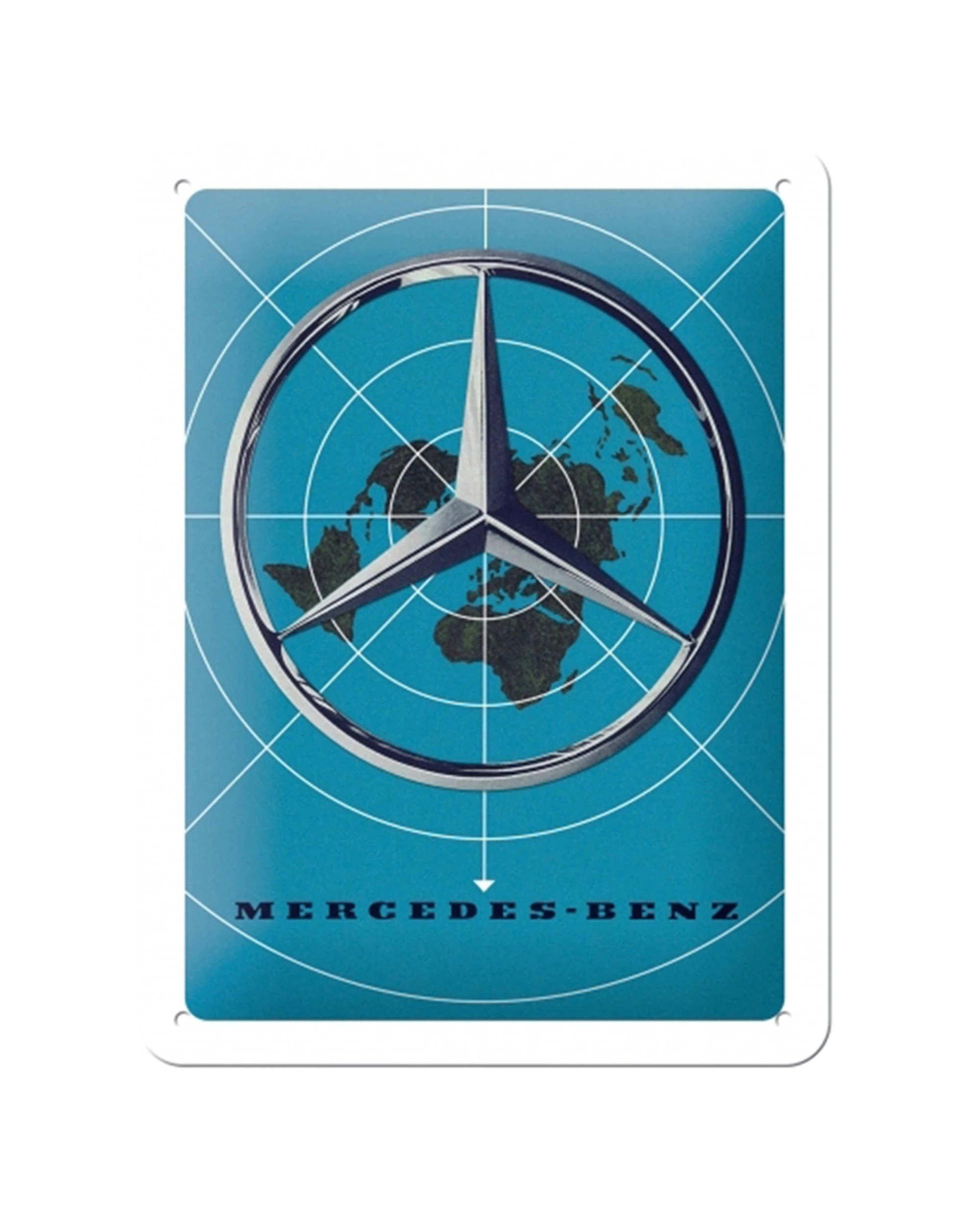 1 Nostalgic-Art 15x20cm Small Metal Sign - Mercedes-Benz Map - Blue, 1 of 1