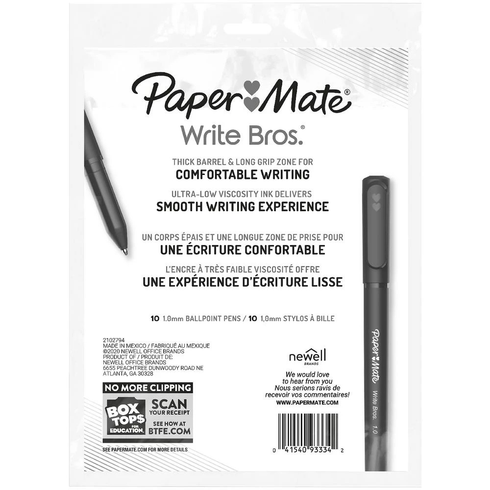 6 Paper Mate Write Bros Ballpoint Pens Black 10 Pack, 6 of 6