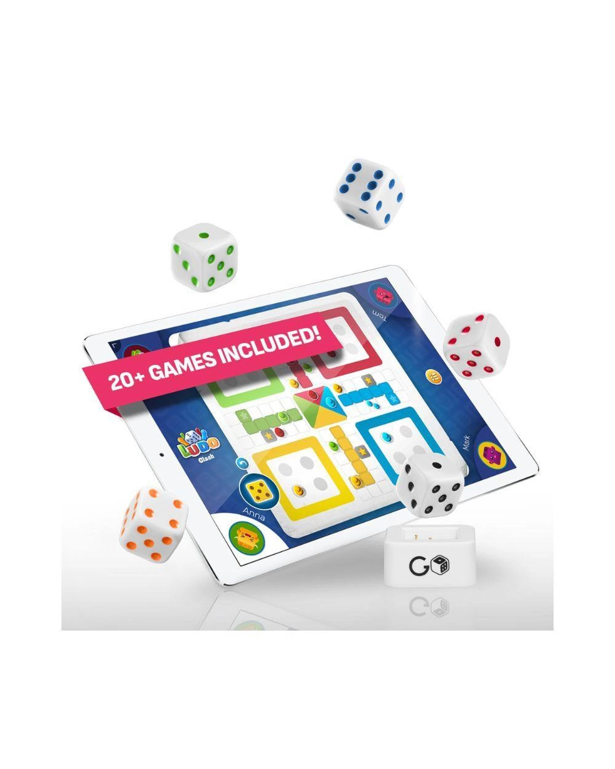 4 Particula GoDice 5 Pack Smart Bluetooth Connected Dice with LED Lights and App Games Set, 4 of 8