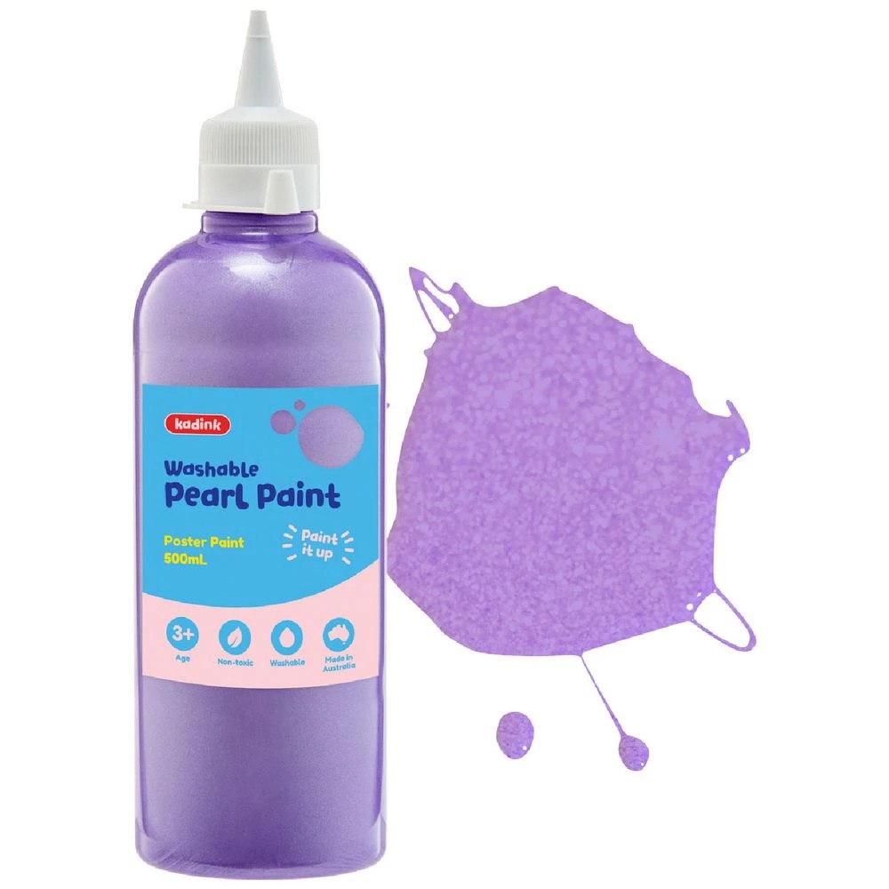 1 Kadink Washable Pearl Poster Paint 500mL Purple, 1 of 2