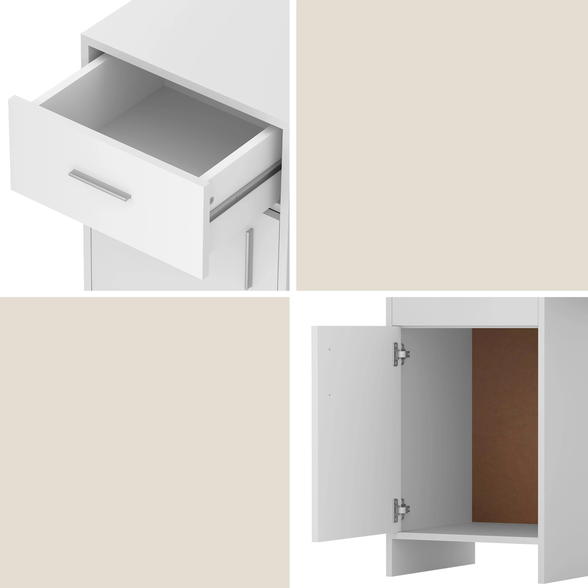 5 Artiss Office Desk and Chair Set 100cm Computer Desk PU Leather Office Chair Home Office Study - White, 5 of 9