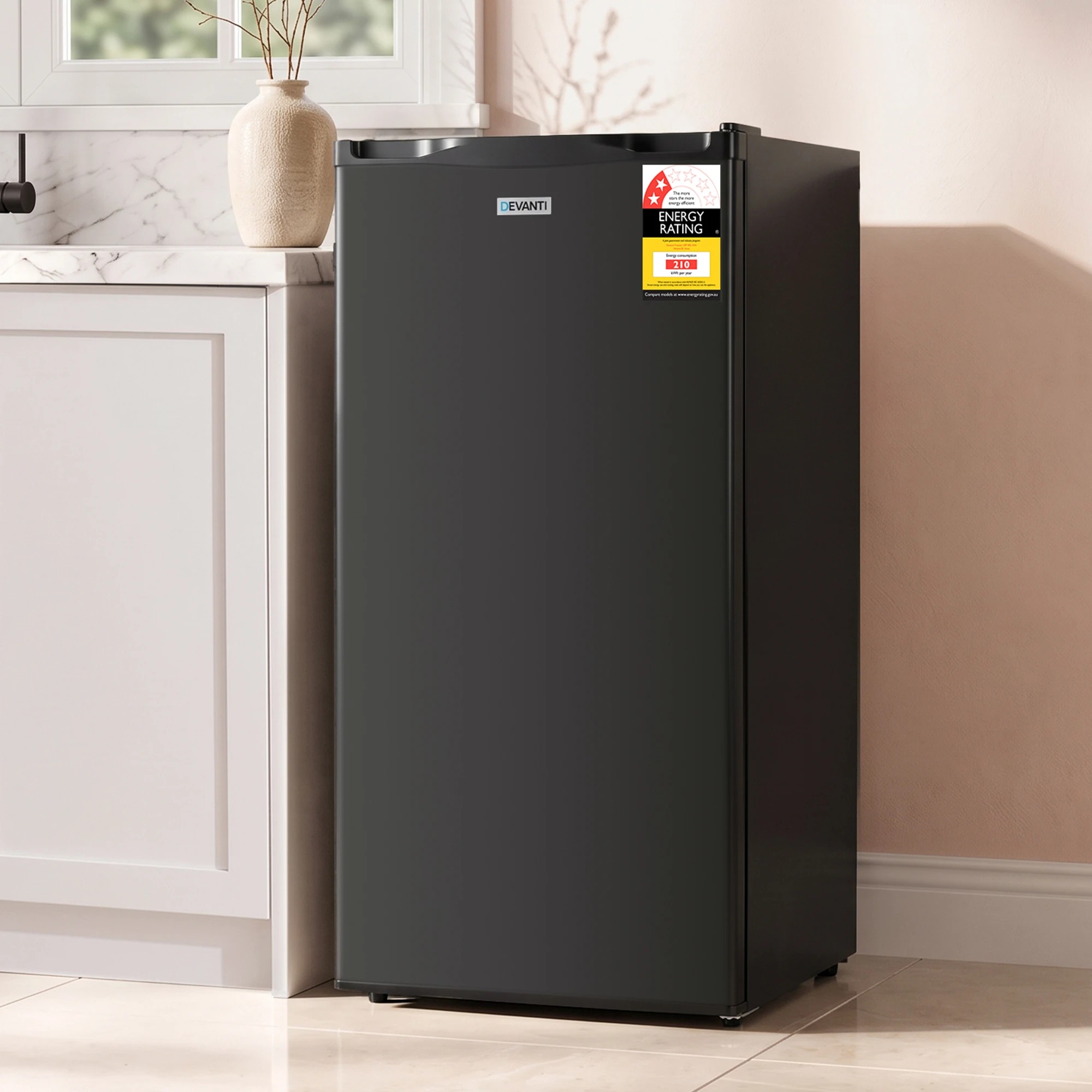 2 Devanti 81L Upright Freezer Fridge- Black, 2 of 9