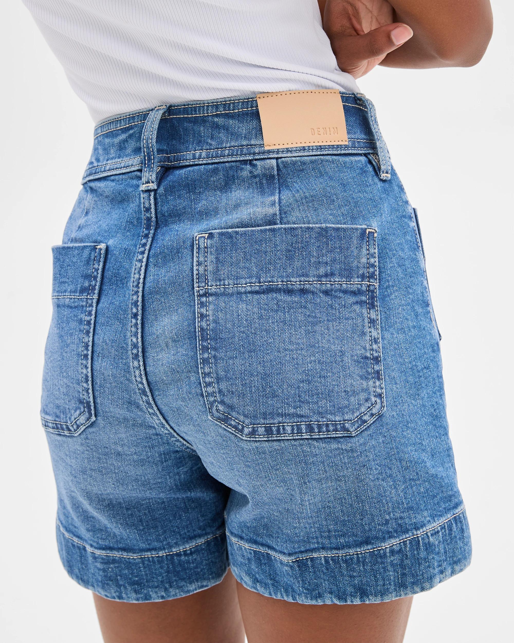 6 Target Petites Denim Shorts - Mila TINTED TEAL, 6 of 7