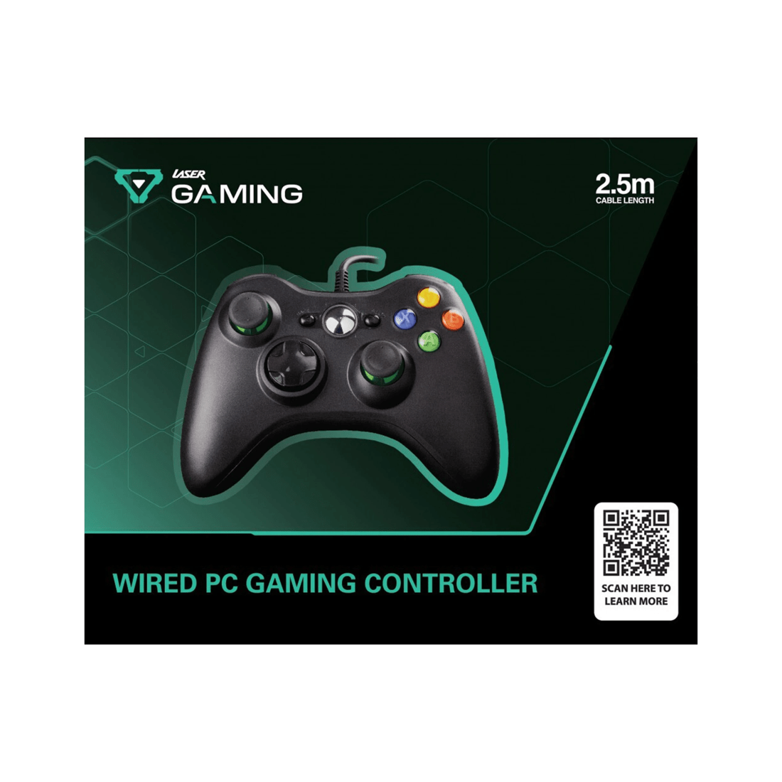 8 Laser Wired Usb-a Gaming Controller 2.5m Cable Black For Pc Computer Laptop, 8 of 8