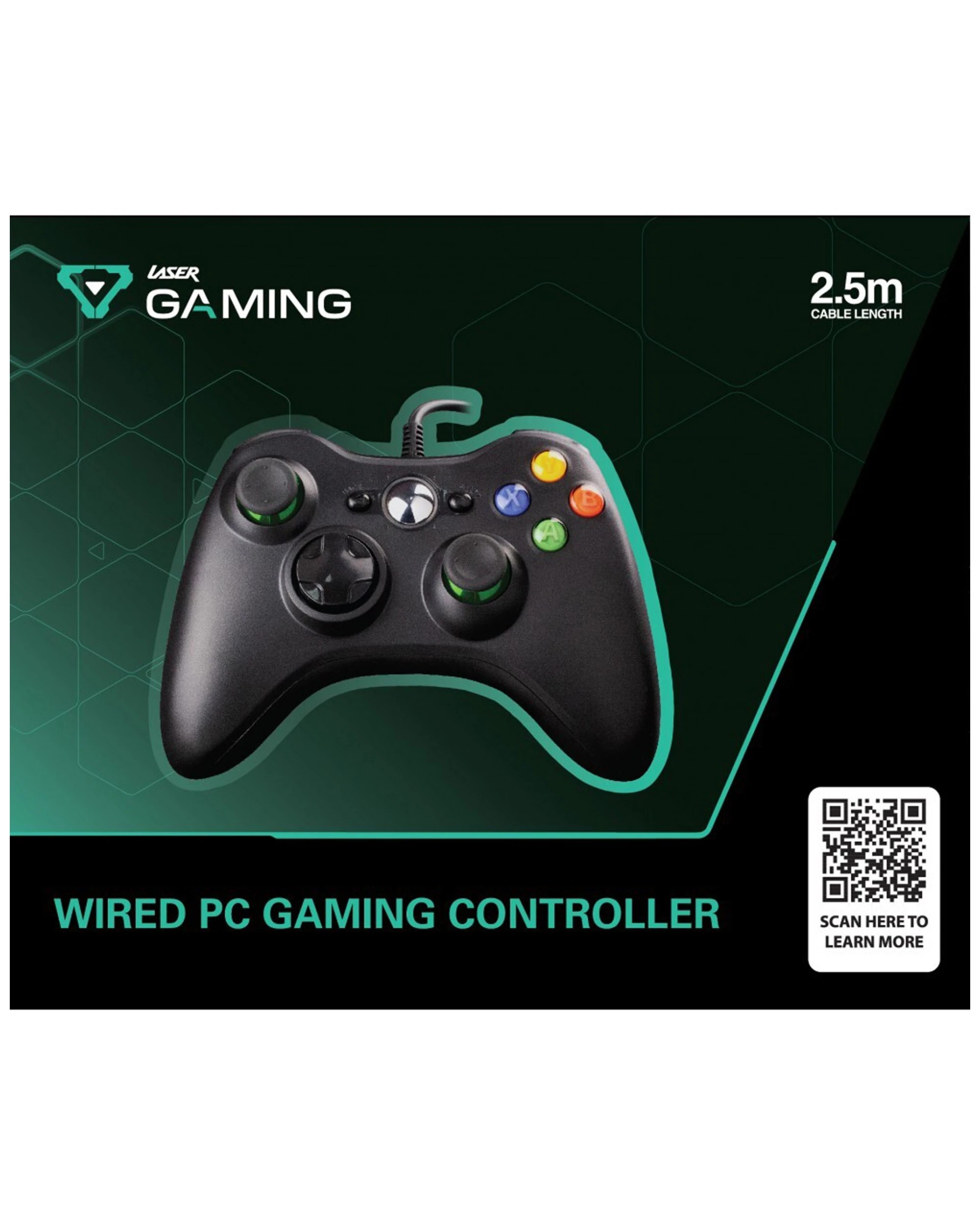 8 Laser Wired Usb-a Gaming Controller 2.5m Cable Black For Pc Computer Laptop, 8 of 8