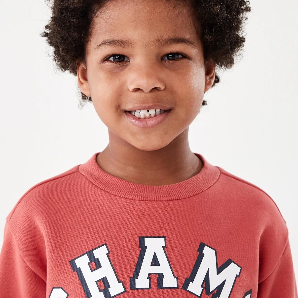 3 Print Crew Neck Sweatshirt Red Varsit, 3 of 8