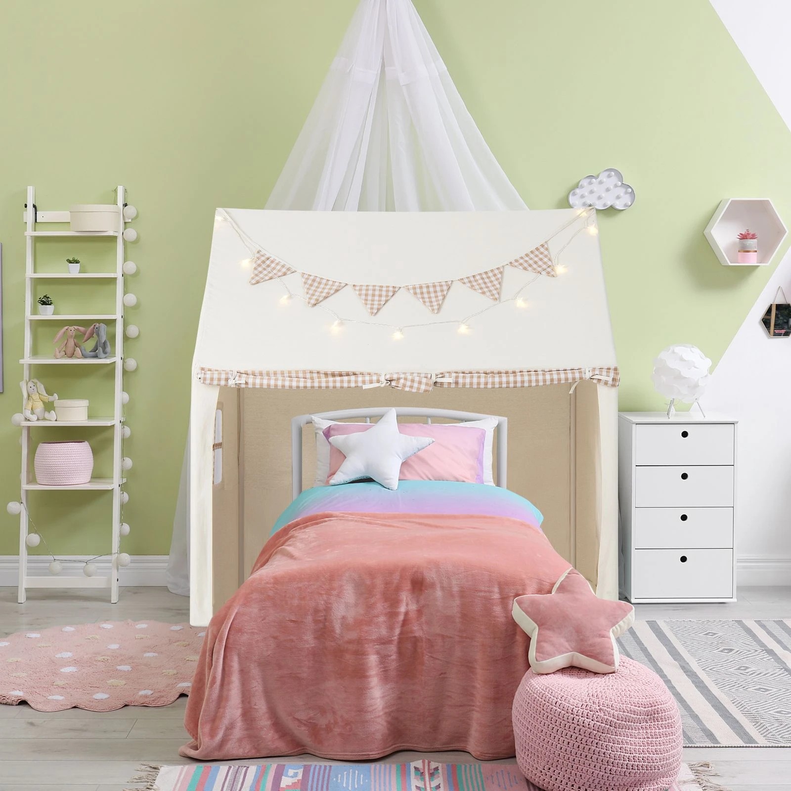 3 Costway Kids Play Tent Large Playhouse w/Star Lights Gift, 3 of 6