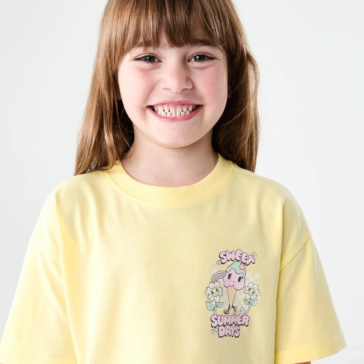 3 Short Sleeve Oversized Print T-shirt SWEET SUMMER DAYS BUTTER, 3 of 7