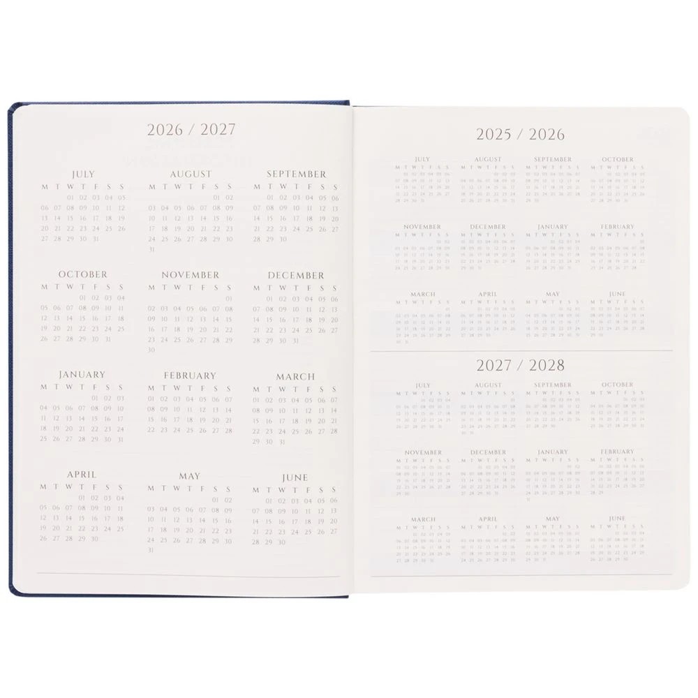 3 J.Burrows A4 Day to Page Textured FY26/27 Diary Navy, 3 of 6