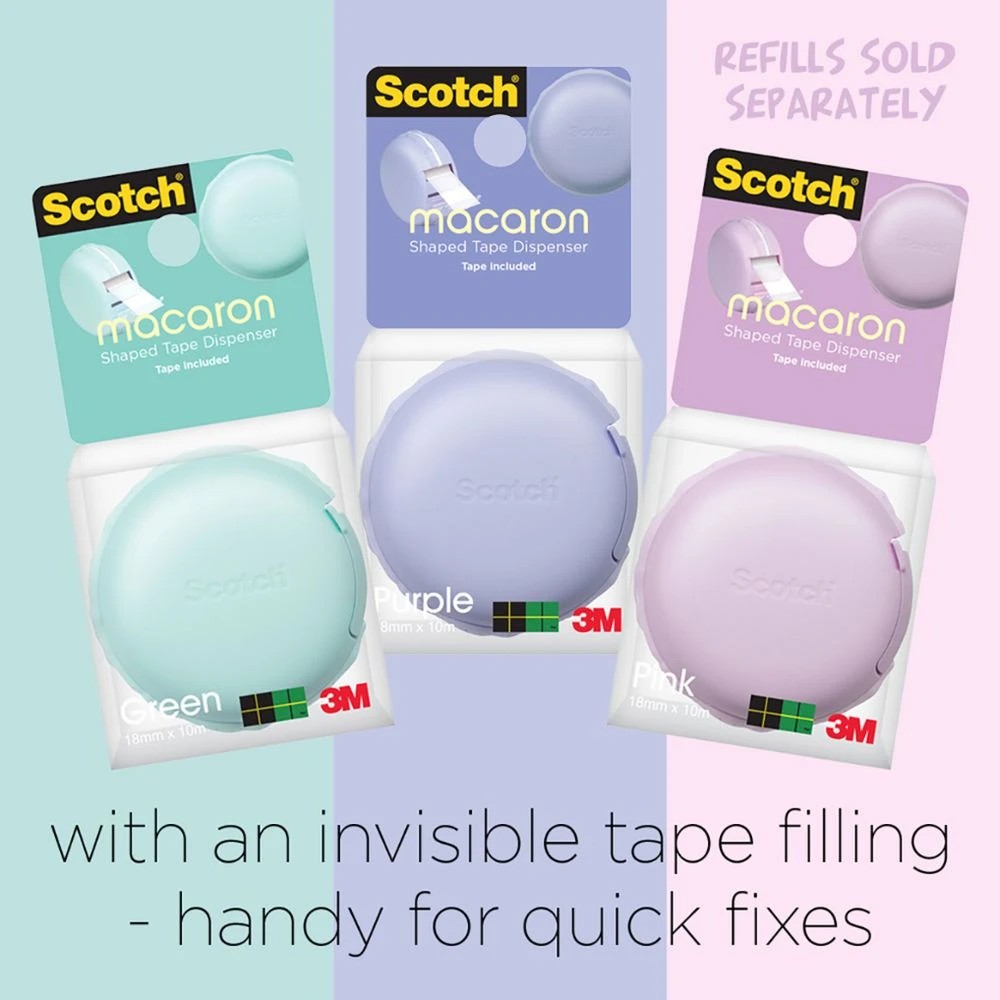 4 Scotch Magic 810 Tape Macaron Dispenser Green 18mm x 10m, 4 of 6