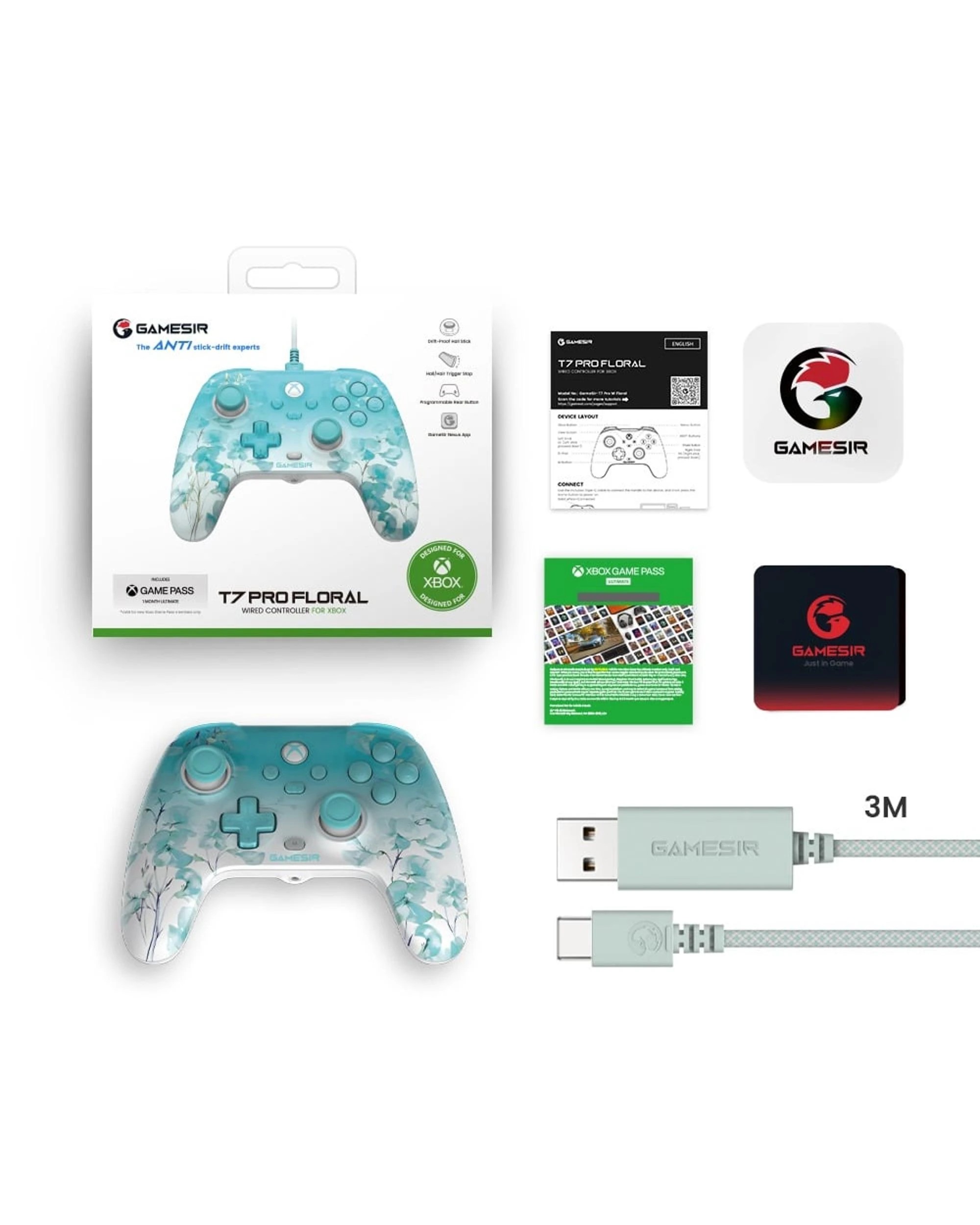 8 GameSir T7 Pro Wired Controller for Xbox - Floral, 8 of 8