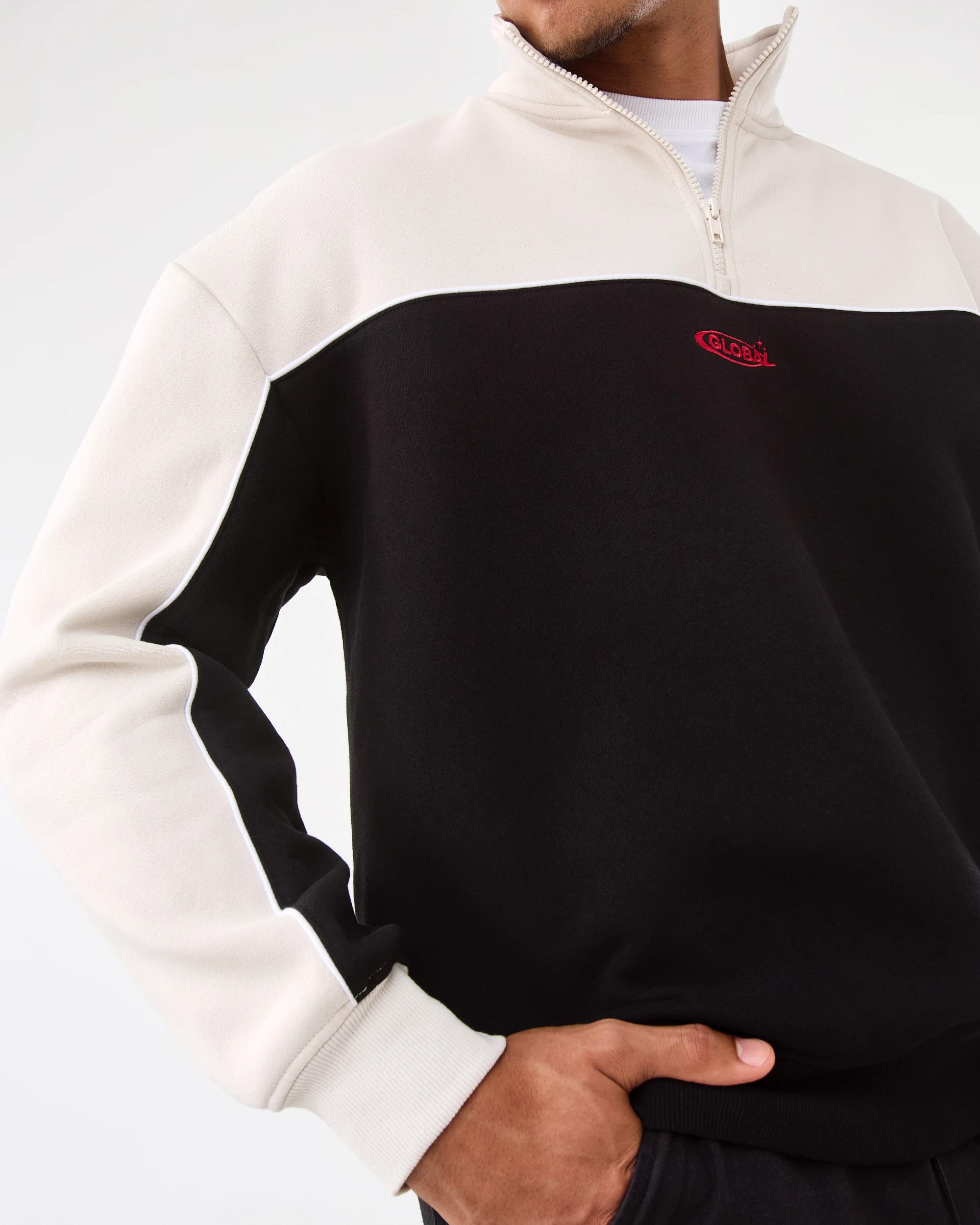 8 1/4 Zip Panel Sweatshirt Blk Global, 8 of 8