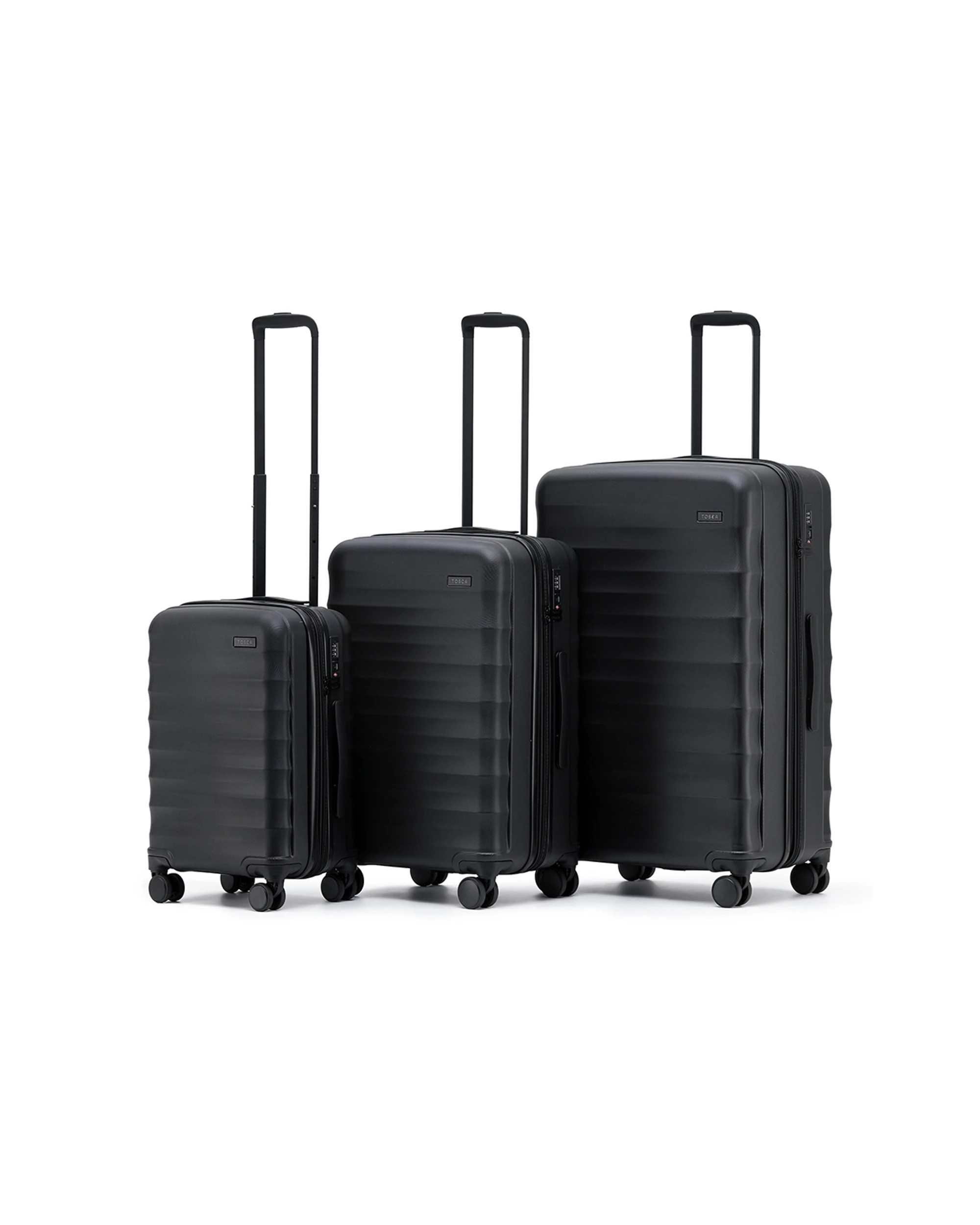 1 Tosca 3Pc Interstellar 2.0 Trolley Travel Suitcase Luggage Set - Black, 1 of 7