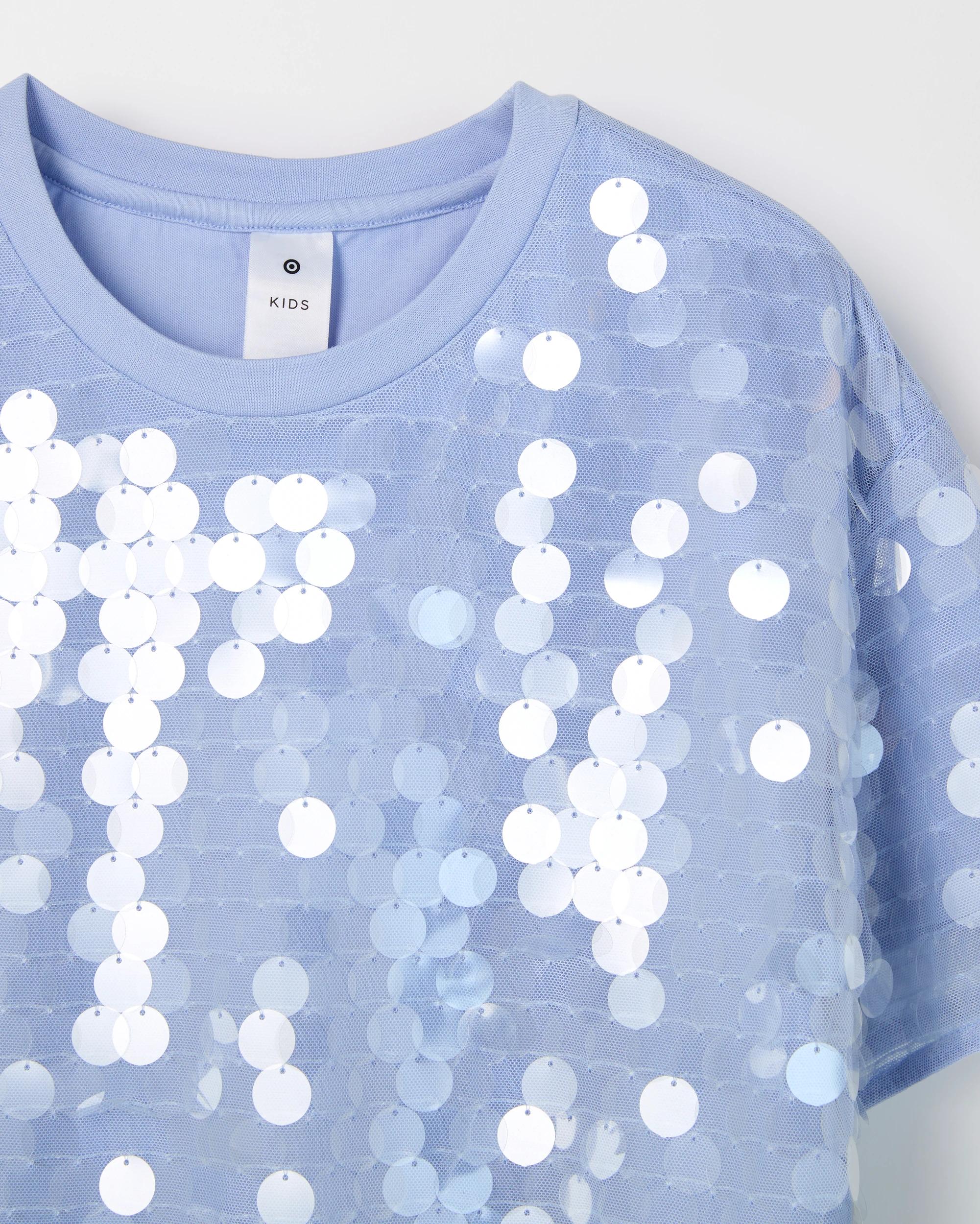 6 Target Kids Sequin Short Sleeve T-Shirt BLUE, 6 of 6