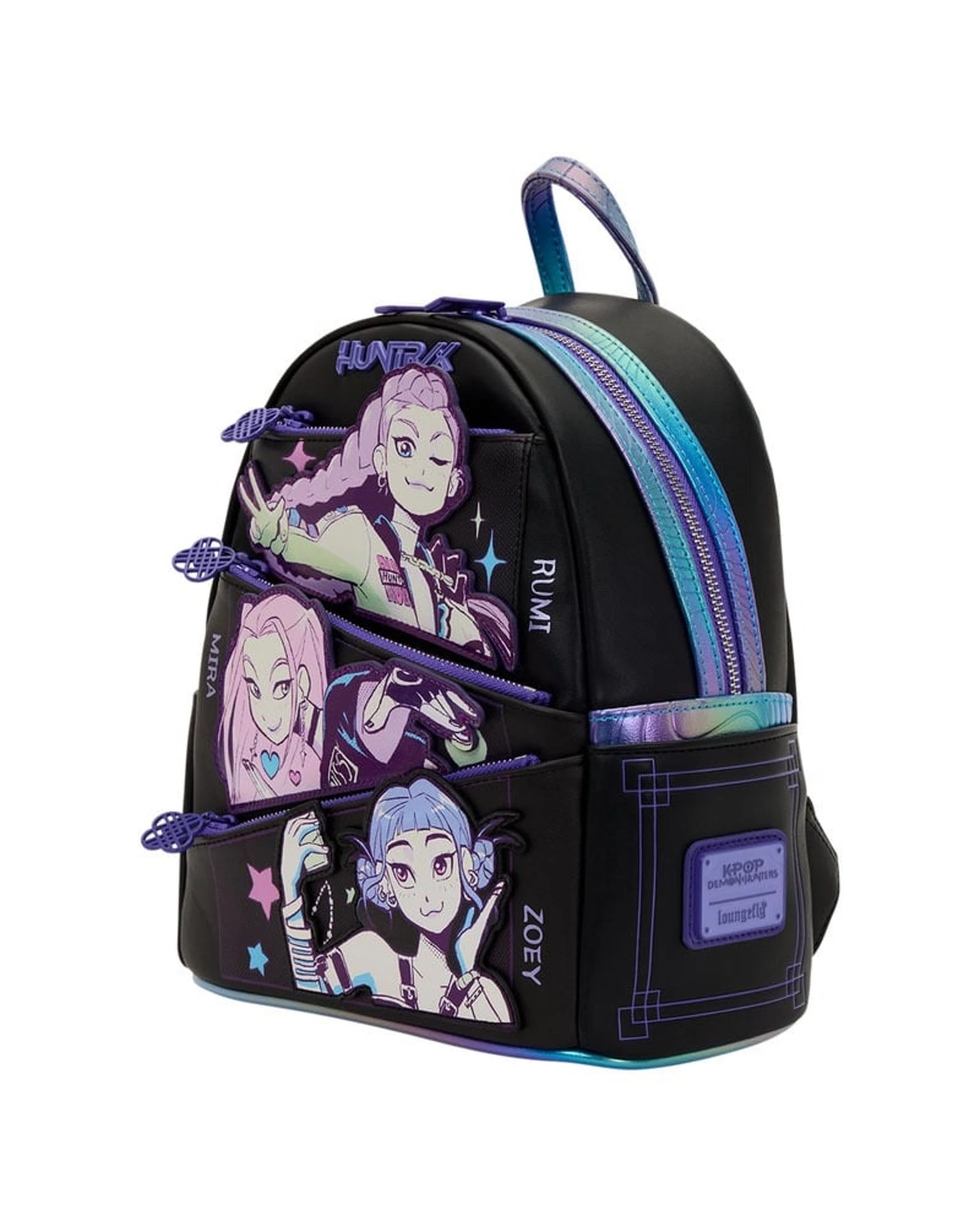 2 Loungefly K-POP Demon Hunters HUNTR/X Mini Backpack with Photo Card Charm, 2 of 10