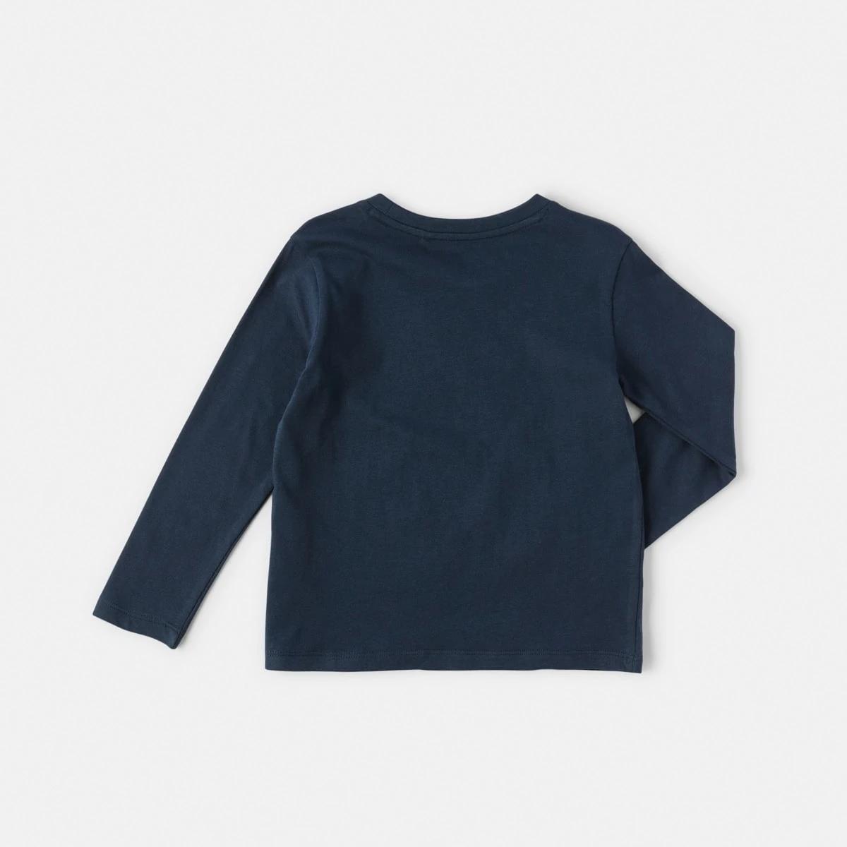 8 Long Sleeve Plain T-shirt Dress Navy, 8 of 8