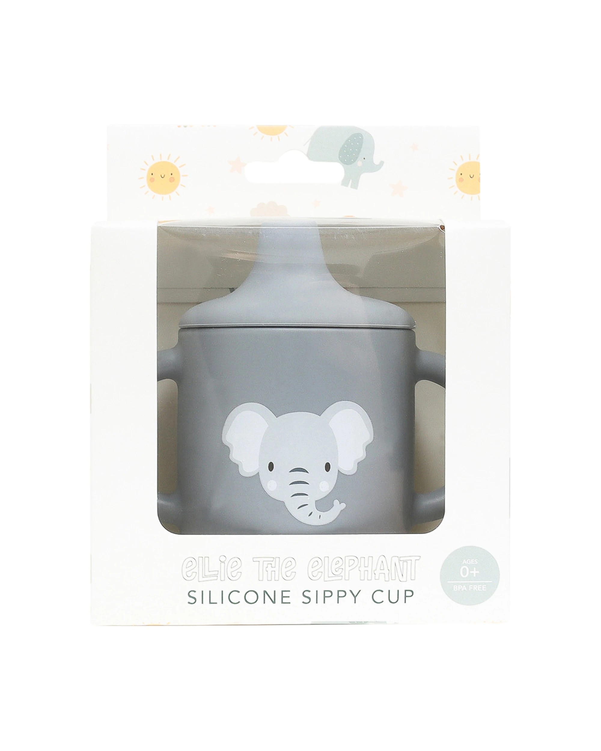 2 Splosh Baby Elephant Silicone Sippy Cup With Handles From Birth Dishwasher Safe - Grey, 2 of 3