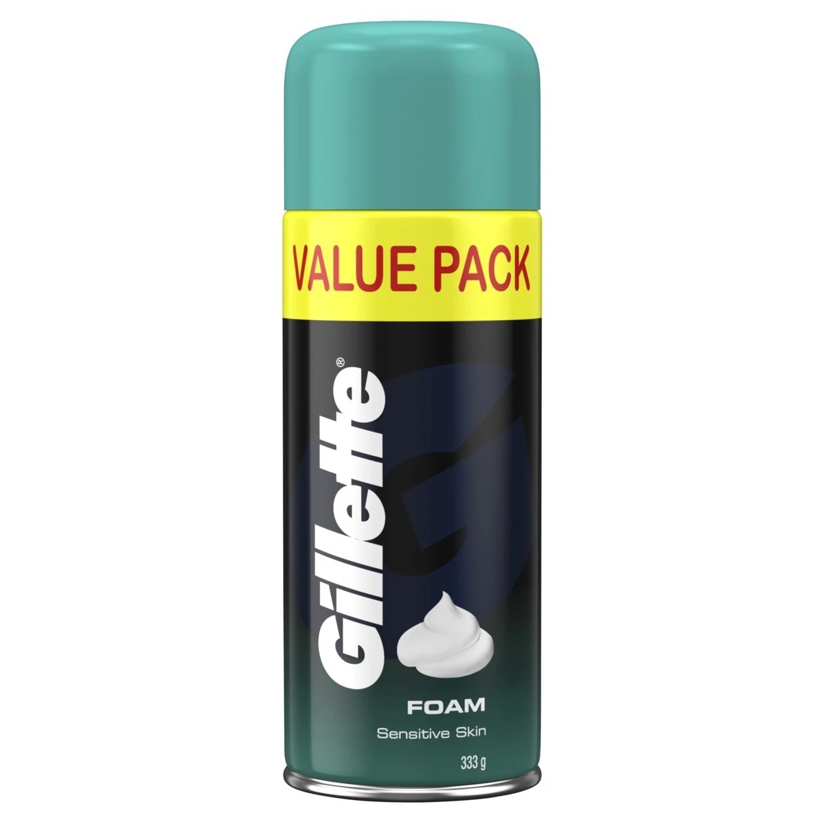 1 Gillette Shave Foam Sensitive Skin Value Pack 333g, 1 of 2