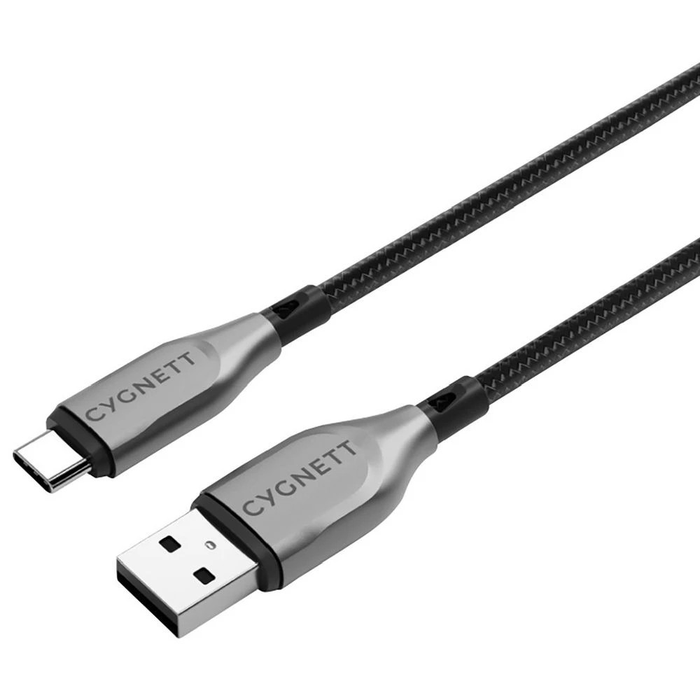 1 Cygnett Armoured USB-A to USB-C Cable 1m Black, 1 of 3
