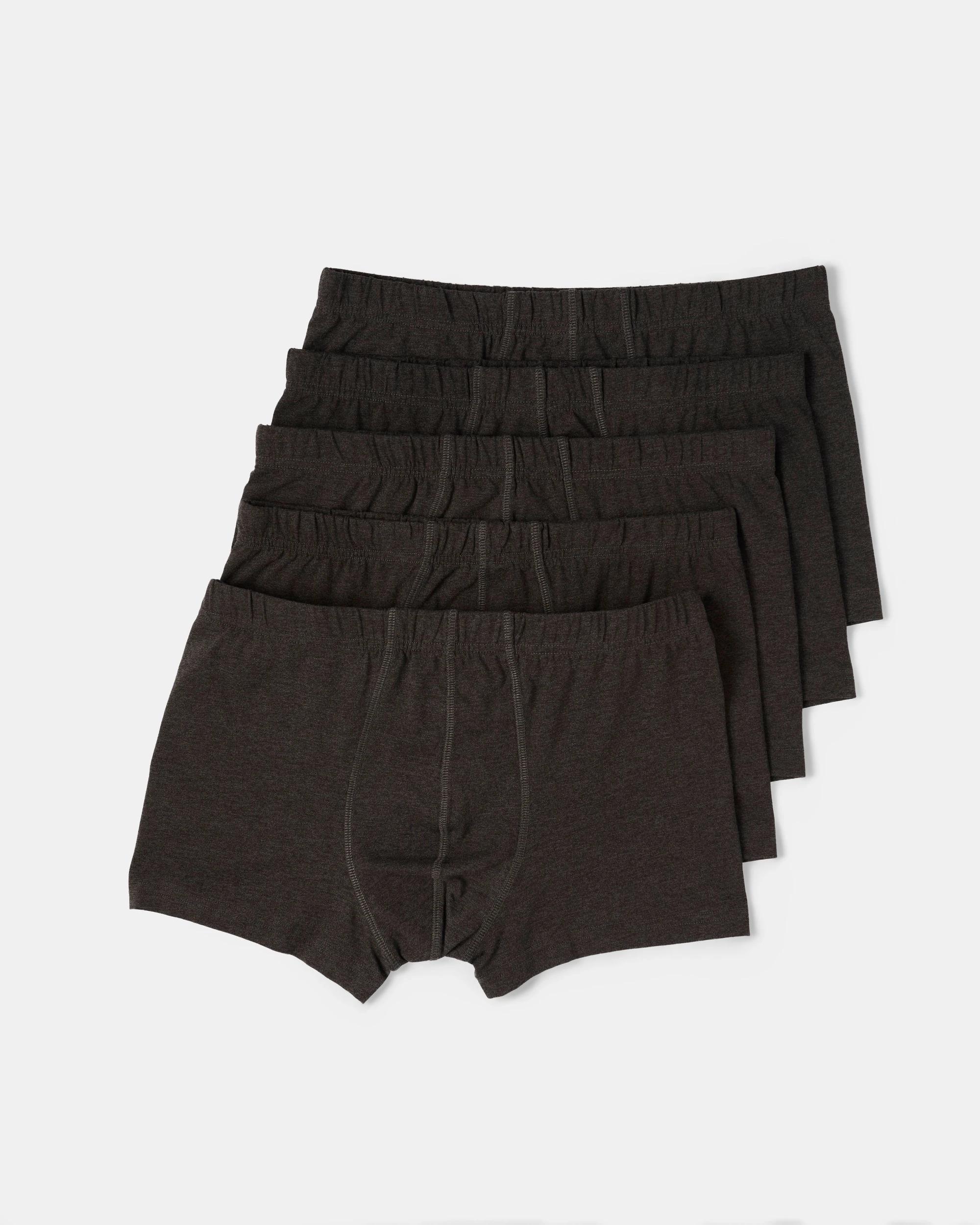 1 5 Pack Tunnel Waistband Trunks Char Marle, 1 of 6