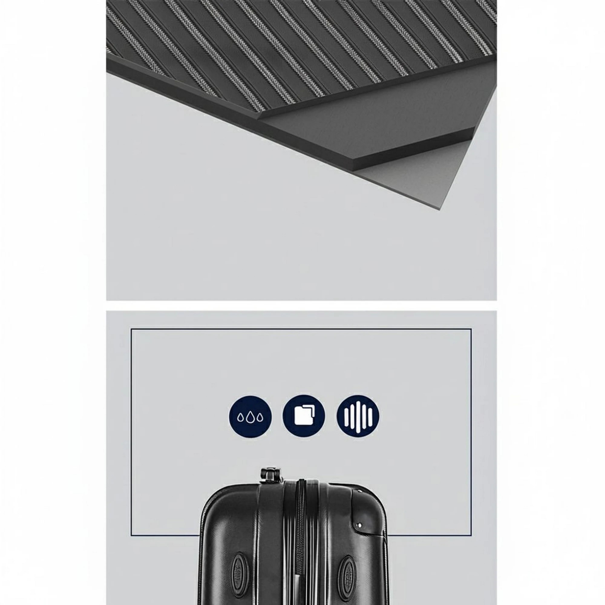 3 Wanderlite 24" 66cm Luggage Trolley Travel Set Suitcase Carry On Hard Case TSA Lock - Black, 3 of 6