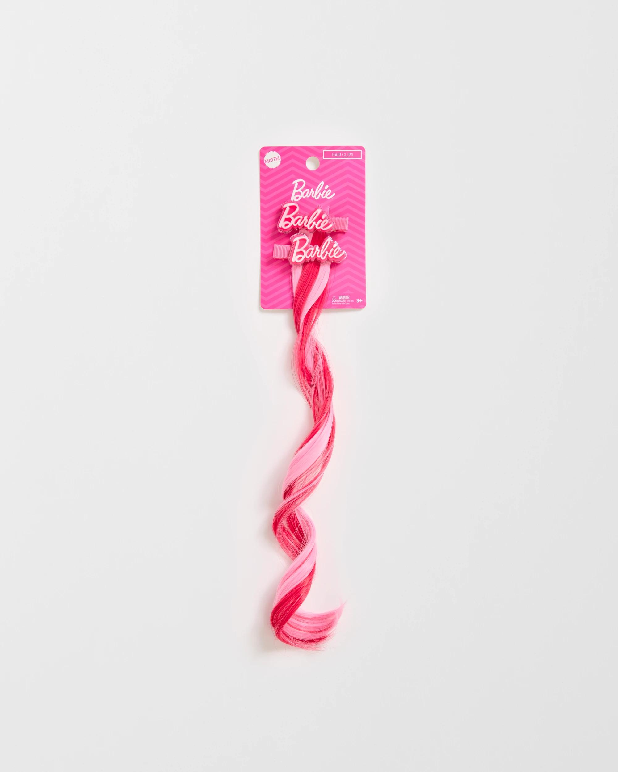 3 Barbie 2 Pack Faux Hair Clips PINK, 3 of 3