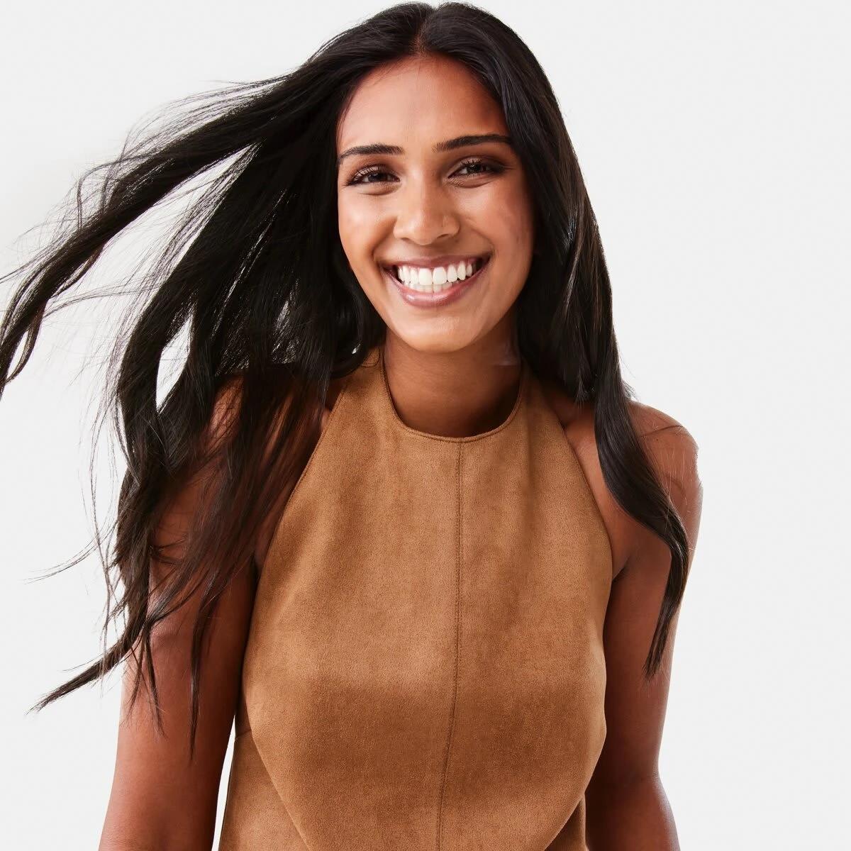 7 Sleeveless Halter Suede Top DEEP CAMEL, 7 of 10