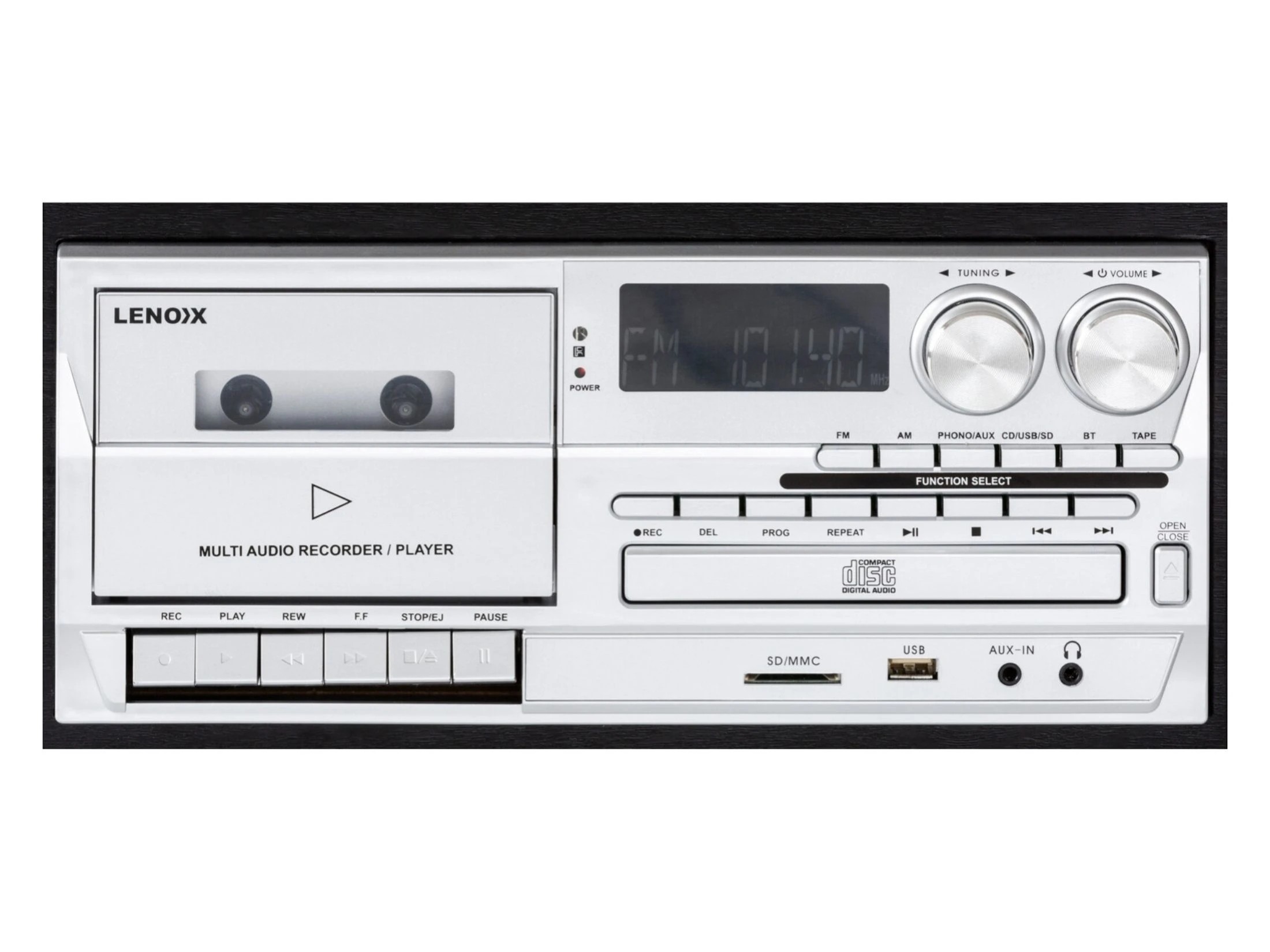 4 Lenoxx Audio Home Entertainment System with Turntable, CD & Wireless Streaming - Black, 4 of 4