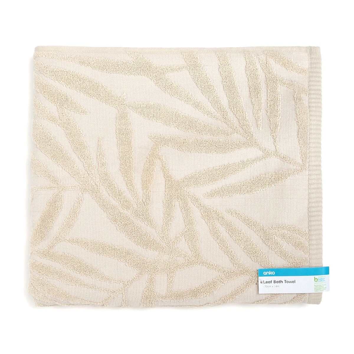 4 Cotton Leaf Bath Towel - Natural, 4 of 5