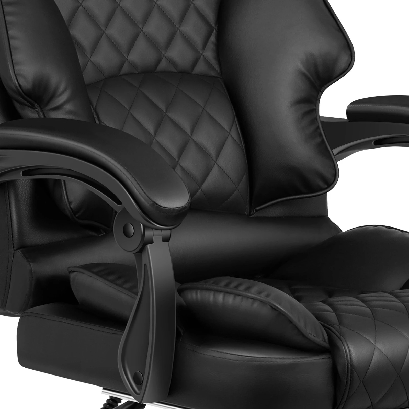 6 Alfordson Massage Office Chair Executive Computer PU Leather Seat Gaming - Black, 6 of 10