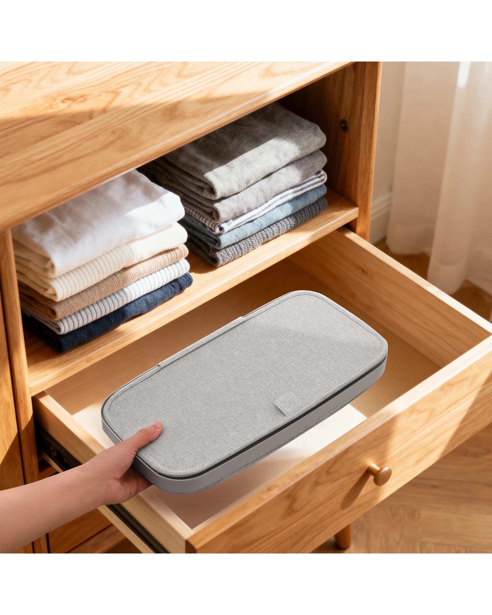 5 Sherwood Voyager Slim Laundry Hamper 40L Faux Linen 22x39x67cm - Grey, 5 of 9