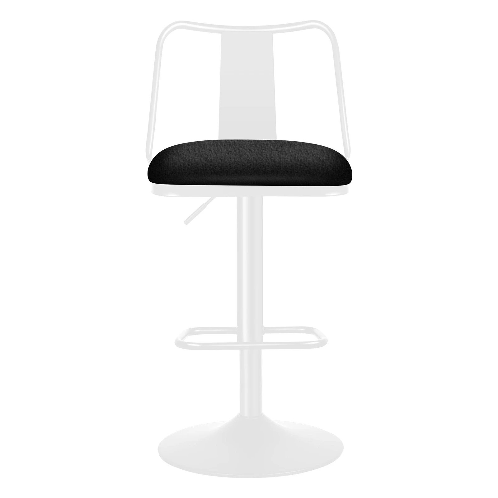 6 Alfordson 2x Bar Stools Gas Lift Leather Bar Chairs Kitchen Swivel - White, 6 of 10